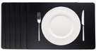 Cookinglife Placemats - Vegan læder - Sort - 46 x 33 cm - 6 stk.