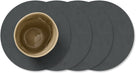 LIND DNA Underlag Nupo - Læder - Antracit - ø 10 cm - 4 Styk