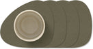 LIND DNA Underlag Nupo - Læder - Army Green - 13 x 11 cm - 4 Styk