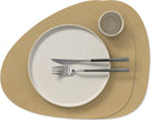 LIND DNA Placemats Nupo - Læder - Khaki - Curved - 44 x 37 cm - 2 Styk