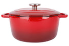 Cosy & Trendy Braadpan med låg Fontestic Gietijzer Traditional Red Ø 24 cm / 4.6 Liter - emaljeret non-stick belægning