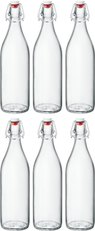 Bormioli Rocco Beugelflasker / Weckflasker Giara - Transparent - 1 liter - 6 stk.
