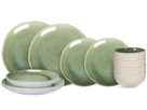 Cookinglife Serviesset Serene Green 12-delig / 4 personer - 4 middagstallerkener, 4 morgenmadstallerkener og 4 skåle