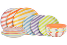Cookinglife Serviesset Summer Vibes 18-delig / 6 personer - 6 dinerborden, 6 ontbijtborden og 6 dybe boller