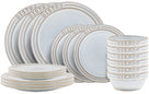 Cosy & Trendy Serviesset Bistro Vintage White 18-delt / 6 personer - 6 middagstallerkener, 6 morgenmadstallerkener & 6 skåle