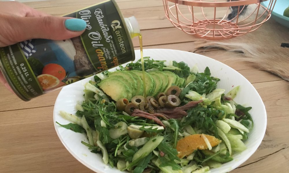 Frisk salat med fennikel, avocado og appelsin