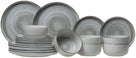 Cosy & Trendy Serviesset Baltic Grey 18-delig / 6 personer - 6 middagstallerkener, 6 morgenmadstallerkener og 6 skåle