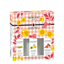 Maison Berger Triopack Navulling - til duftlampe - Estival - Fruity Sun, Zest of Verbena & Sweet Grapefruit - 3 x 250 ml