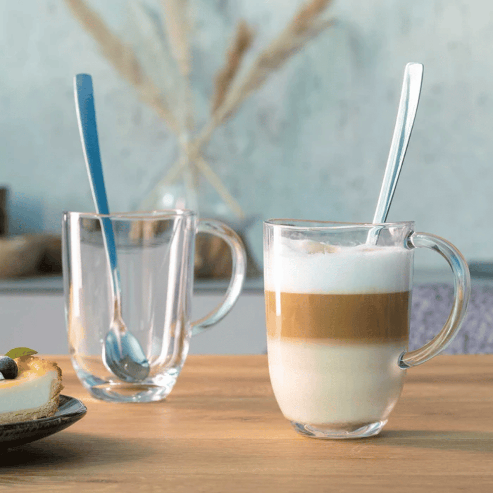 Leonardo Latte Macchiato Glas - Napoli 380 ml + 2 Skeer - Varmebestandig