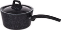 Cookinglife Steelpan / Sauspan med låg - Black Speckle - Aluminium ø 18 cm / 2,2 liter - Egnet til alle varmekilder - standard non-stick belægning