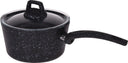 Cookinglife Steelpan / Sauspan med låg - Black Speckle - Aluminium ø 18 cm / 2,2 liter - Egnet til alle varmekilder - standard non-stick belægning