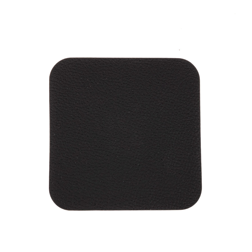 Underlag - Vegansk læder - Sort / Cognac - dobbelt-sidet - 10 x 10 cm - 6 stk. - Cookinglife
