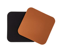 Underlag - Vegansk læder - Sort / Cognac - dobbelt-sidet - 10 x 10 cm - 6 stk. - Cookinglife