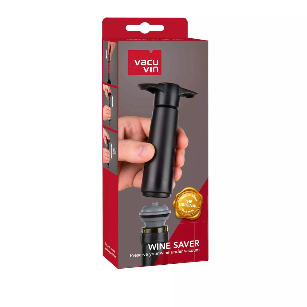 Vacu Vin Wijnpomp med 2 vinpropper - Wine Saver - Sort