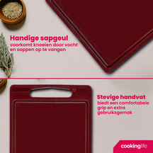 Cookinglife Skærebræt med saftkanal 35 x 25 x 0.85 cm - Brun