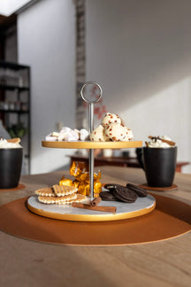 Jay Hill Etagere Marmor Guld - ø 20 & 25 cm - 2 Lag