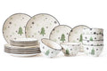 Cookinglife Serviesset - Kerstservies - Aardewerk - Grøn 18-delig / 6 personer