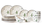 Cookinglife Serviesset - Kerstservies - Aardewerk - Grøn 18-delig / 6 personer