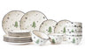 Cookinglife Serviesset - Kerstservies - Aardewerk - Grøn 18-delig / 6 personer