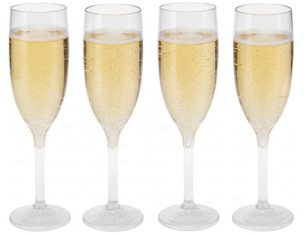 Cookinglife Champagneglazen Kunststof - CampVibe - Outdoor - Onbreekbar - 165 ml - 4 Stuks