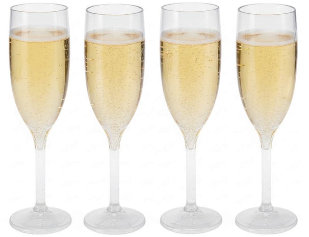 Cookinglife Champagneglazen Kunststof - CampVibe - Outdoor - Onbreekbar - 165 ml - 4 Stuks