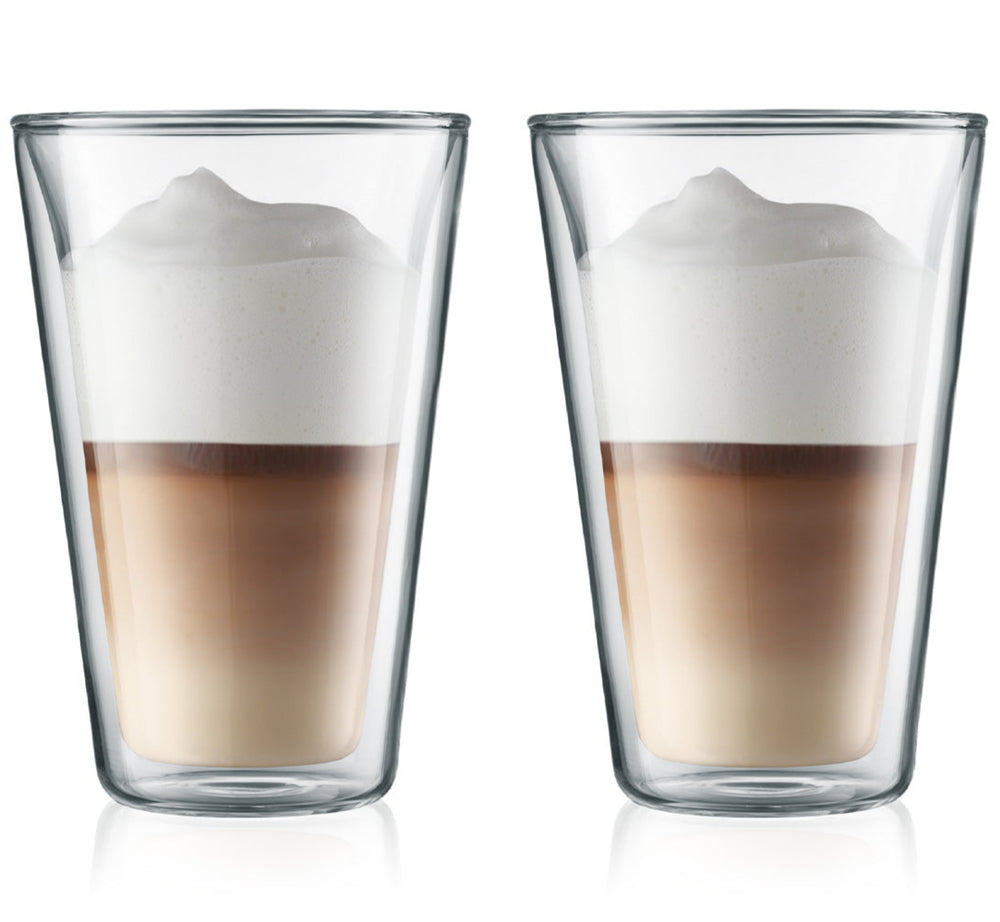 Bodum Dubbelwandige latte macchiato glas Canteen - patenteret ventil - 400 ml - 2 stk.
