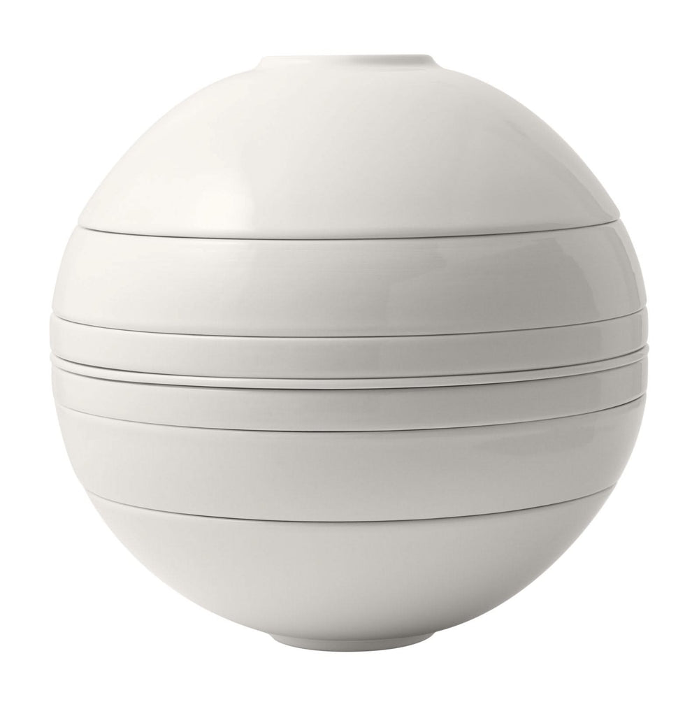 Villeroy & Boch Serviesset La Boule - Hvid 7-delt / 2 personer - 2x skål, 2x fad, 2x universelt tallerken, 1x serveringsfad