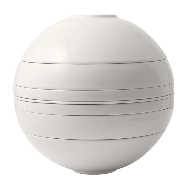 Villeroy & Boch Serviesset La Boule - Hvid 7-delt / 2 personer - 2x skål, 2x fad, 2x universelt tallerken, 1x serveringsfad