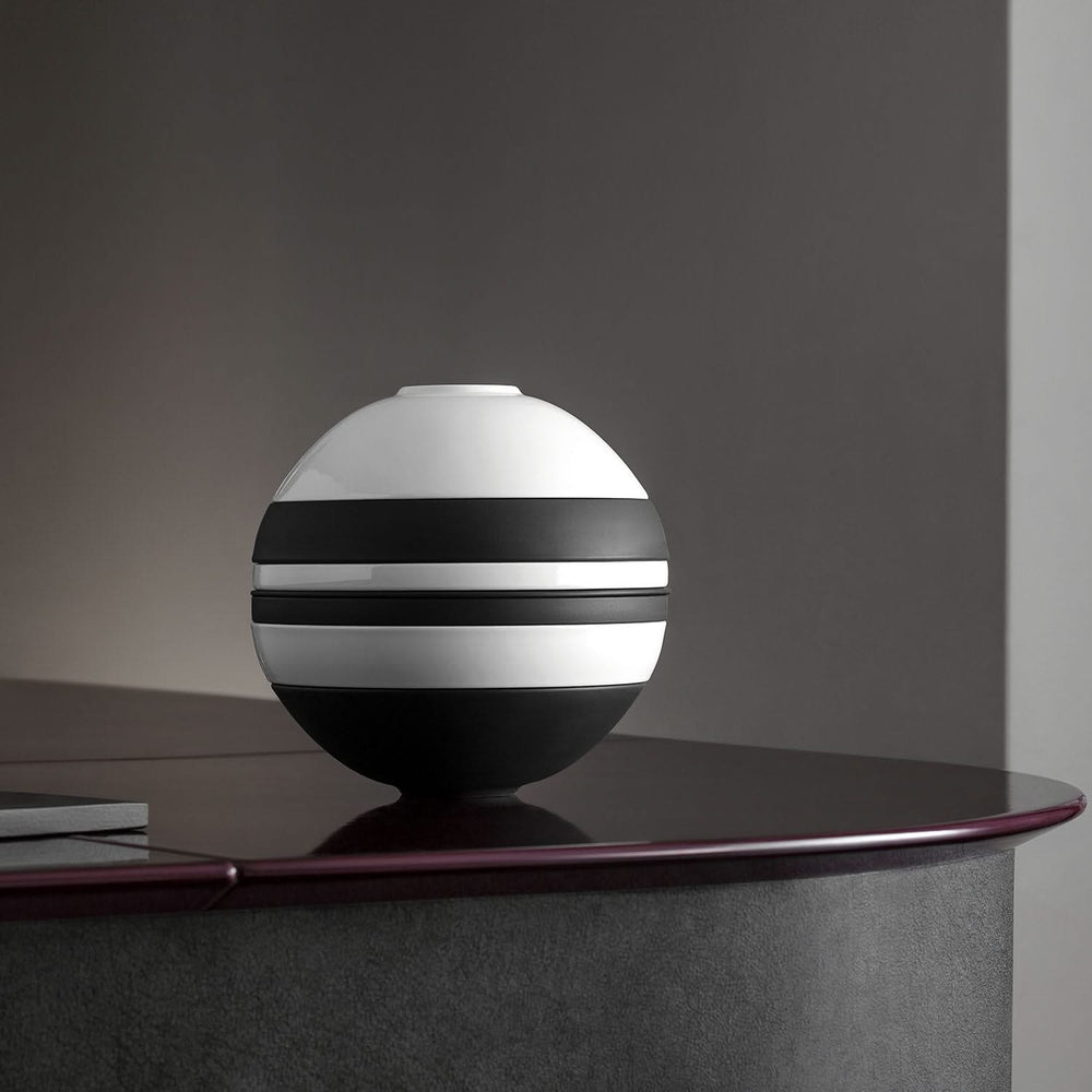 Villeroy & Boch Serviesset La Boule - Sort / Hvid 7-delt / 2 personer - 2x skål, 2x fad, 2x universelt tallerken, 1x serveringsfad