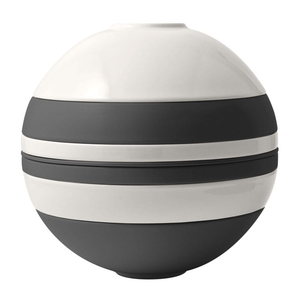 Villeroy & Boch Serviesset La Boule - Sort / Hvid 7-delt / 2 personer - 2x skål, 2x fad, 2x universelt tallerken, 1x serveringsfad