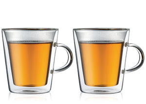 Bodum Dubbelvæggede kaffe- / teglas med håndtag Canteen - patenteret ventil - 200 ml - 2 stk.