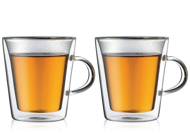 Bodum Dubbelvæggede kaffe- / teglas med håndtag Canteen - patenteret ventil - 200 ml - 2 stk.