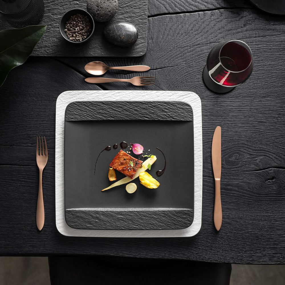 Villeroy & Boch Dinerbord Manufacture Rock - Sort - 28 x 28 cm