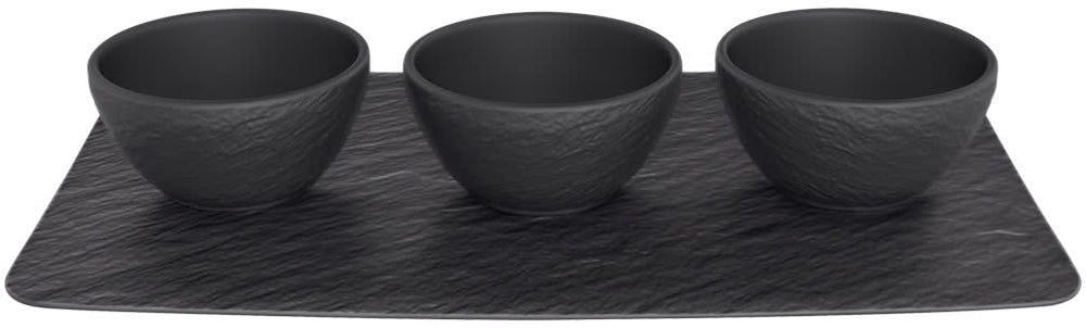 Villeroy & Boch Dipskåle Sæt Manufacture Rock - Sort - 4-delt