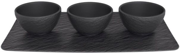 Villeroy & Boch Dipskåle Sæt Manufacture Rock - Sort - 4-delt