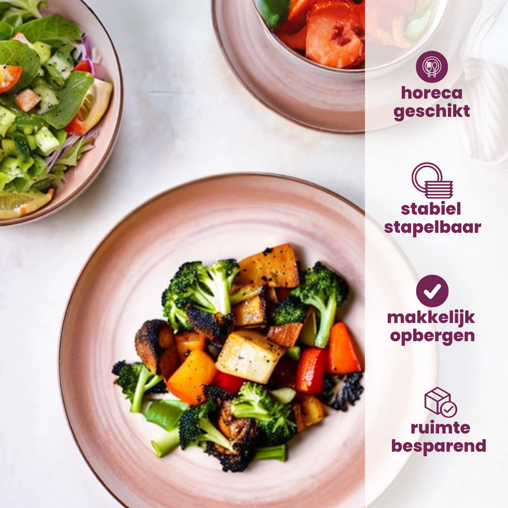 Cosy & Trendy Serviesset Baltic Peach 18-delig / 6 personer - 6 dinerborde, 6 morgenborde og 6 skåle