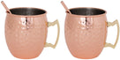Cosy & Trendy Moscow Mule Cocktailbecher med sugerør - Hammerslået kobber - 450 ml - 2 stk.