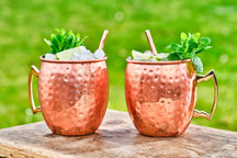 Cosy & Trendy Moscow Mule Cocktailbecher med sugerør - Hammerslået kobber - 450 ml - 2 stk.