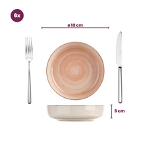Cosy & Trendy Dybe Tallerkener / Pastatallerkener Baltic Peach ø 18 cm - 6 stk.