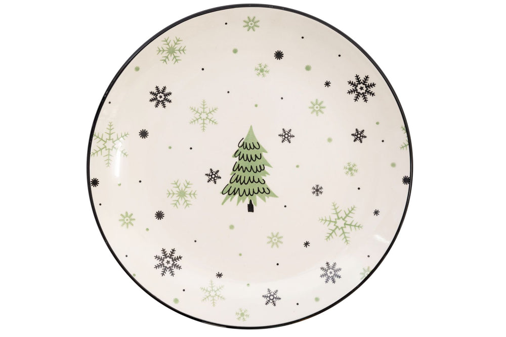 Cookinglife Serviesset - Kerstservies - Aardewerk - Grøn 18-delig / 6 personer
