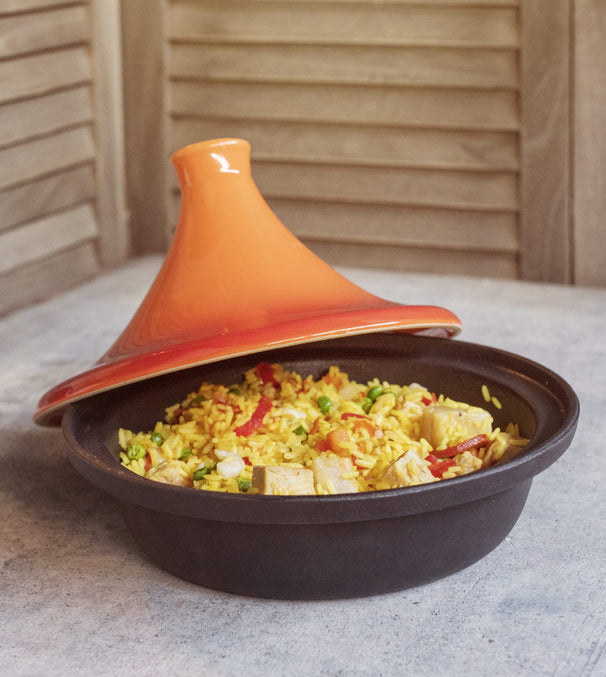 Cosy & Trendy Tajine Inductie - Zwart / Orange - ø 25 cm - uden non-stick belægning - egnet til alle varmekilder