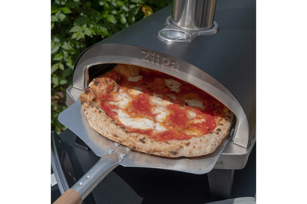 ZiiPa Pizza Oven Piana - Houtgestookt - med Thermometer - Antracit - til ø 30 cm pizzaer - Roterende pizzasten