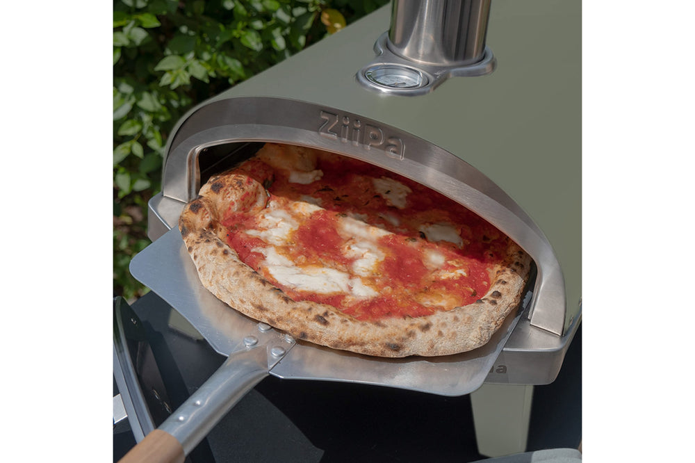 ZiiPa Pizza Oven Piana - Houtgestookt - med Thermometer - Eucalyptus - til ø 30 cm pizzaer - Roterende pizzasten