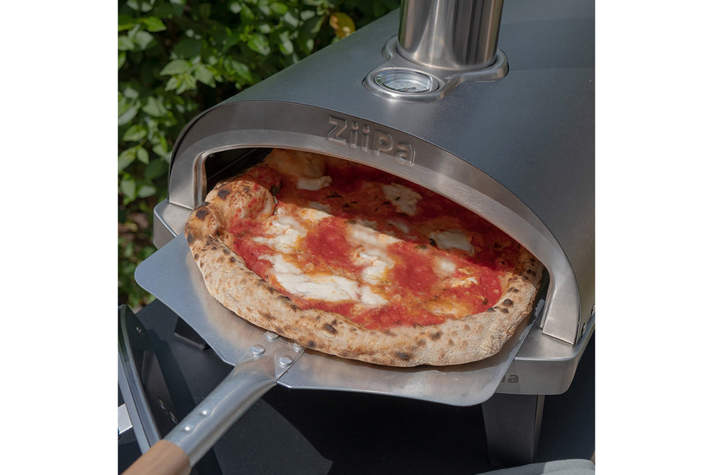 ZiiPa Pizza Oven Piana - Houtgestookt - med Thermometer - Skifer - til ø 30 cm pizzaer - Roterende pizzasten