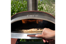ZiiPa Pizza Oven Piana - Houtgestookt - med Thermometer - Terracotta - til ø 30 cm pizzaer - Roterende pizzasten
