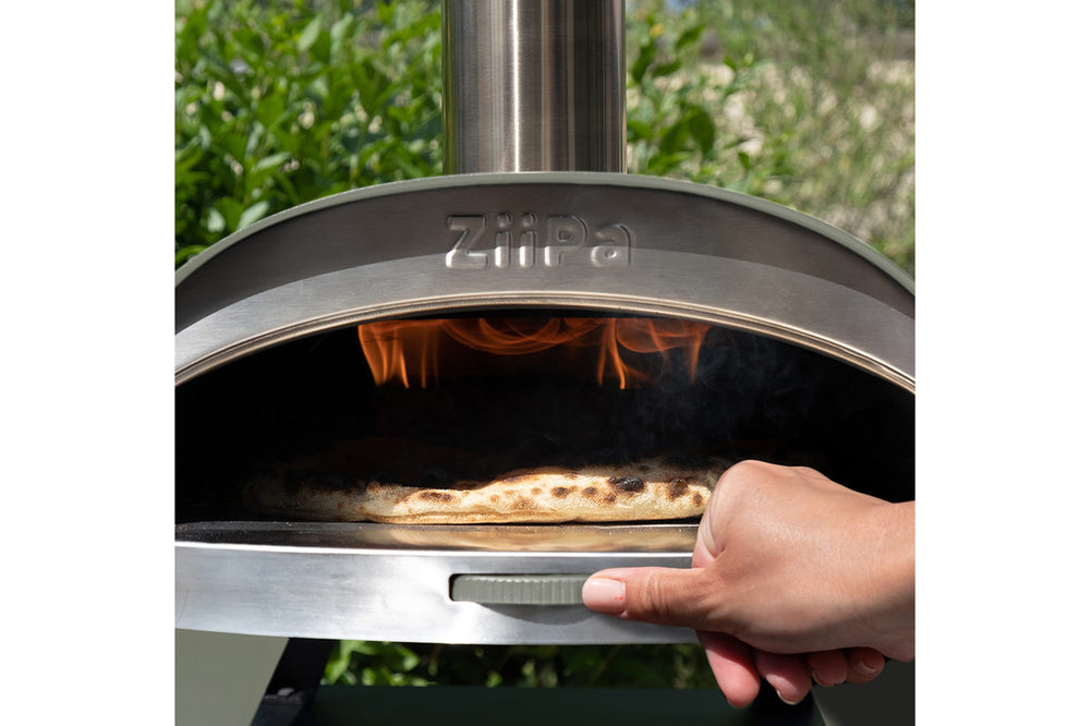 ZiiPa Pizza Oven Piana - Houtgestookt - med Thermometer - Eucalyptus - til ø 30 cm pizzaer - Roterende pizzasten