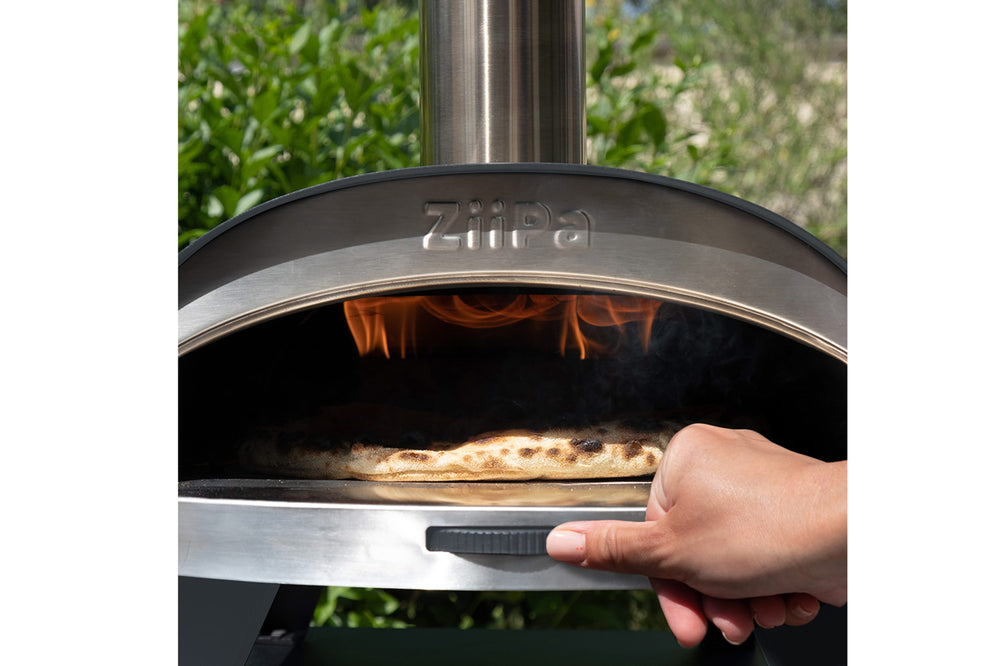 ZiiPa Pizza Oven Piana - Houtgestookt - med Thermometer - Skifer - til ø 30 cm pizzaer - Roterende pizzasten