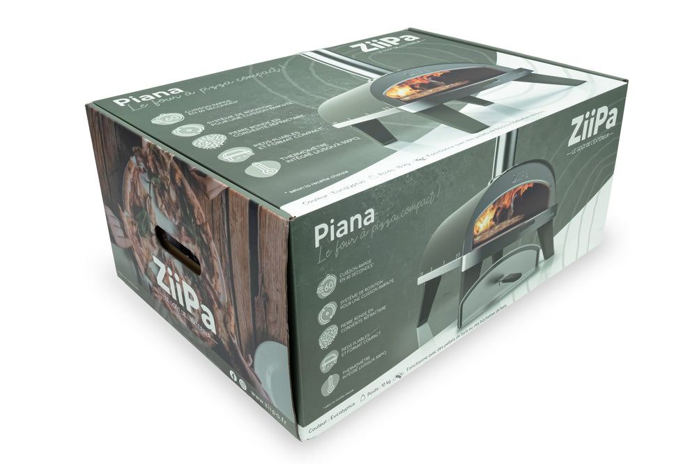 ZiiPa Pizza Oven Piana - Houtgestookt - med Thermometer - Eucalyptus - til ø 30 cm pizzaer - Roterende pizzasten