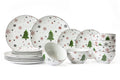 Cookinglife Serviesset - Kerstservies - Porselein - Rood 18-delig / 6 personer
