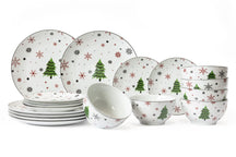 Cookinglife Serviesset - Kerstservies - Porselein - Rood 18-delig / 6 personer